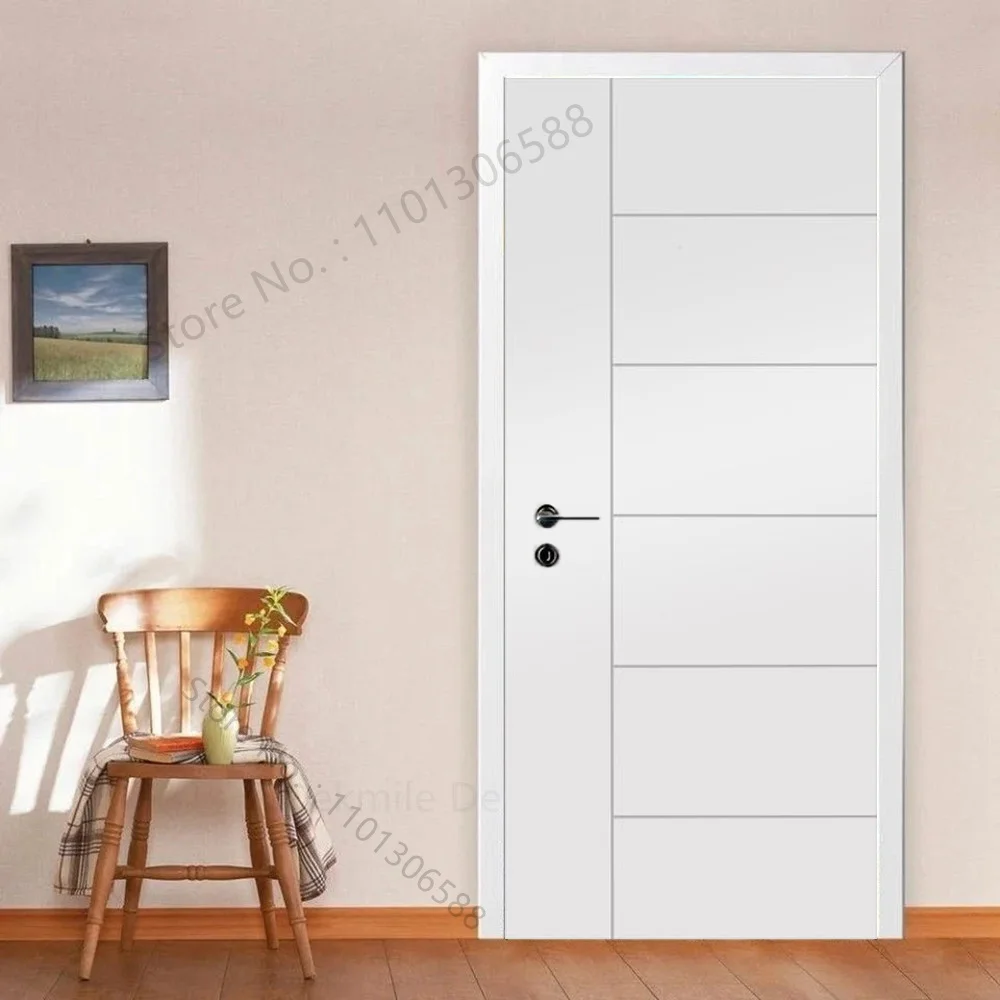 White Pattern Door Stickers Self-adhesive Renovation Poster Wallpaper PVC Waterproof Mural Customizable Wall Sticker Home Decor