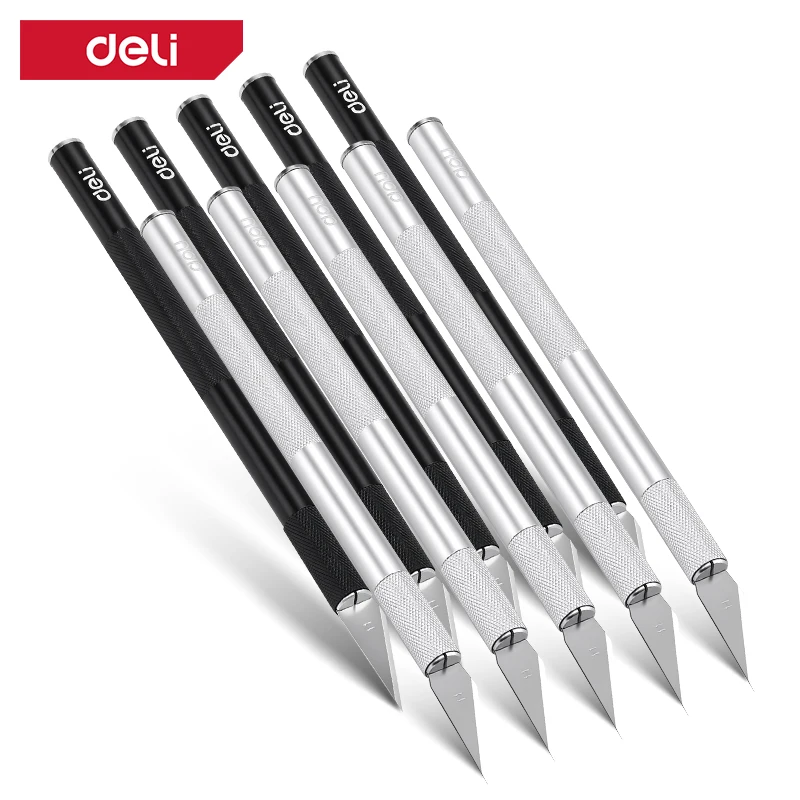 SK5 Precision Craft Knife with 10pcs #11 Blades Aluminum Non-Slip Handle Hobby Carving Engraving Cutter For PCB Phone Repair Art