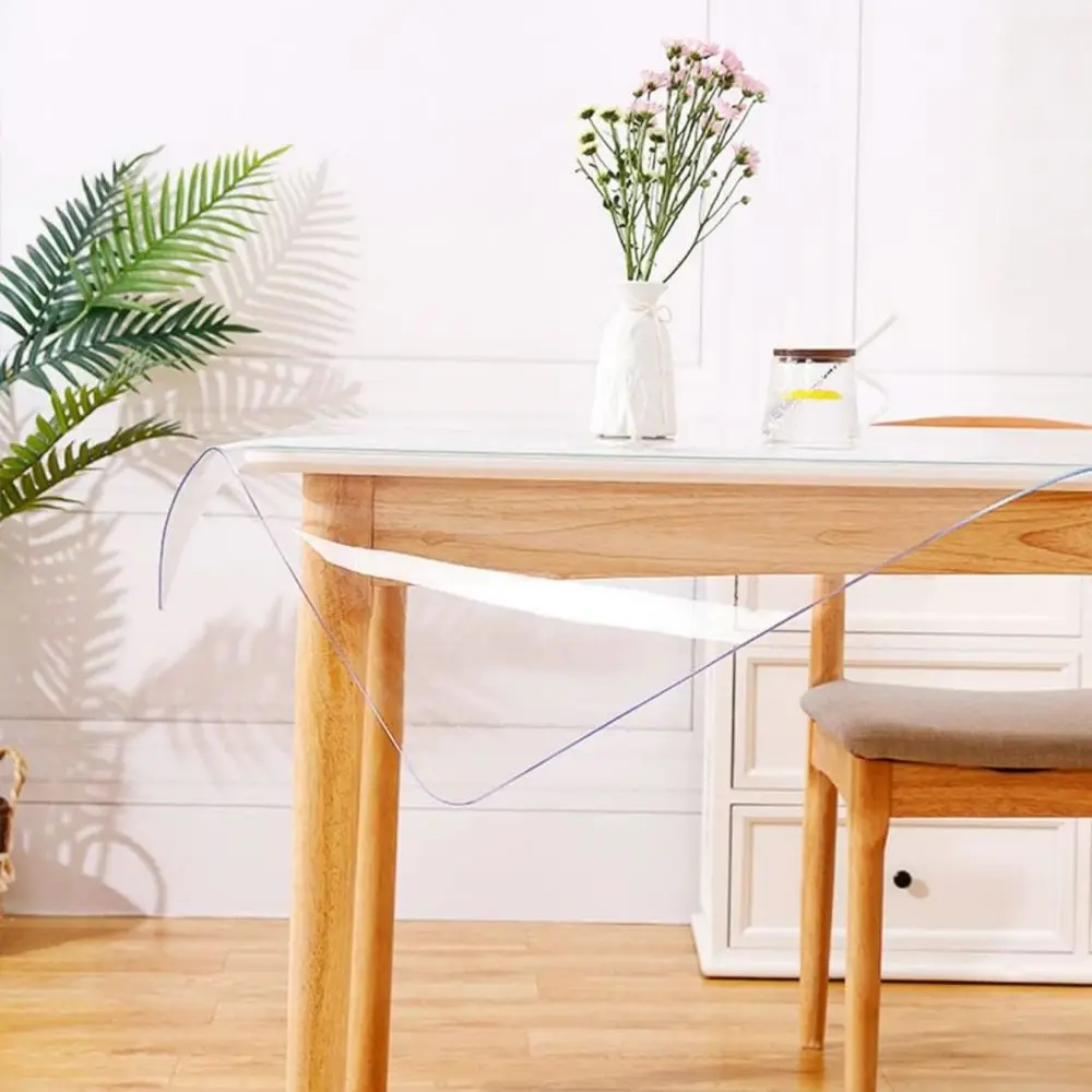 1PC Transparent Tablecloth and Table Mat Protective Film PVC Heat-Resistant, Waterproof, Scratch Resistant