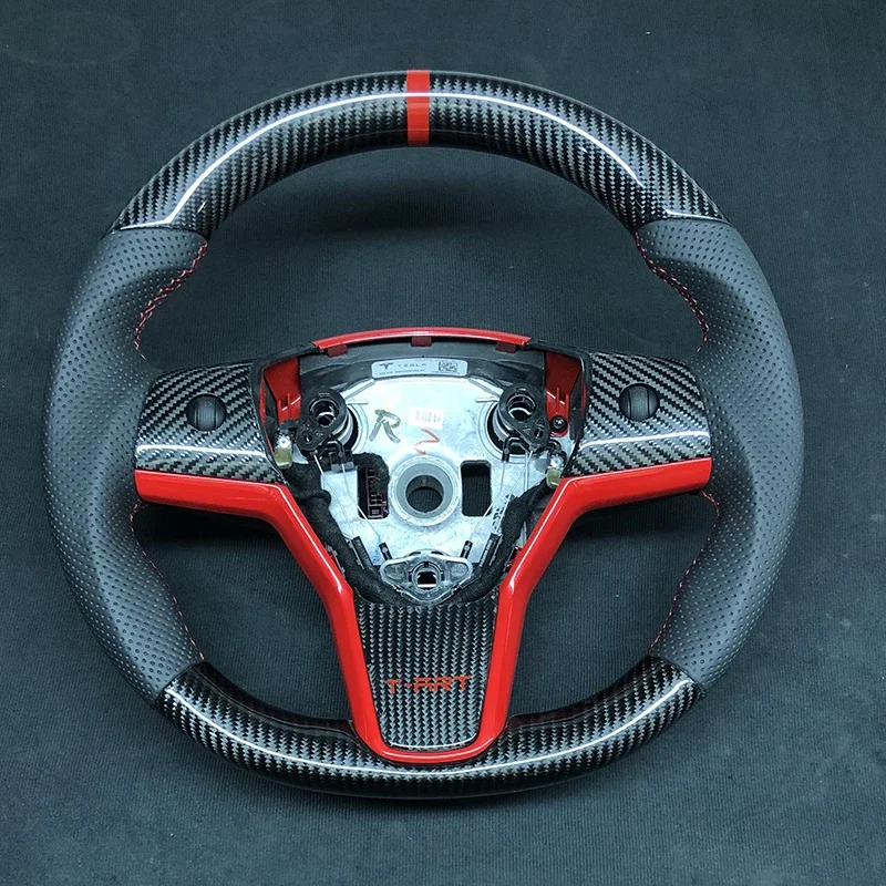 

Настоящее карбоновое рулевое колесо для Tesla Model Y 2017 2018 2019 2020 2021 2022 года