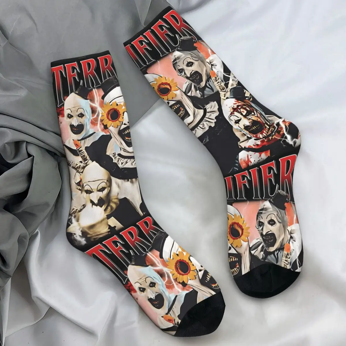 Stoking Vintage Terrifier Terbatas Kaus Kaki Pria Kaus Kaki Kawaii Sejuk Kaus Kaki Desain Anti Selip Luar Ruangan Musim Gugur Ide Hadiah