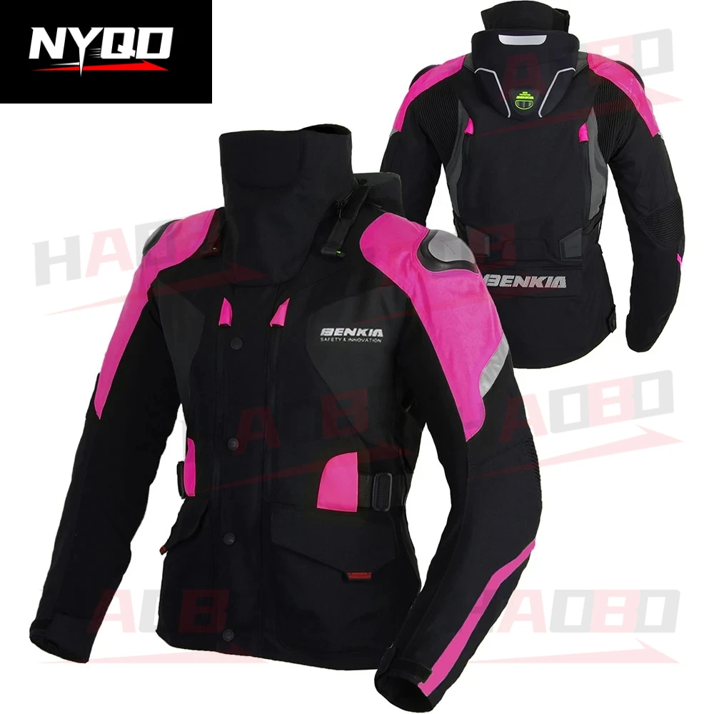 BENKIA Women's Motorcycle Jacket Summer Protective Gear Motocross Off-Road Racing Jacket Chaqueta Moto CE Protection