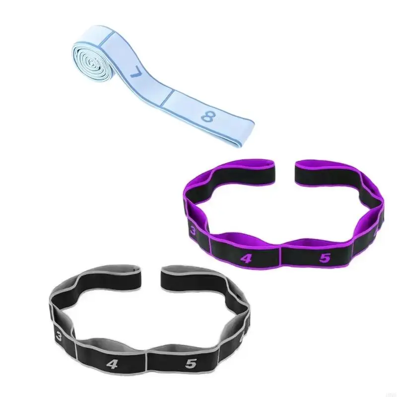 3Pcs Elastic Tension Rope 8 Rings Fitness Resistance Band Arm Back Trainer Rope for Fitness Muscule Strength Training JOME