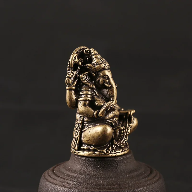 Lord Ganesha Buddha Statues Elephant Hindu God Sculpture Figurines Ornaments Bronze Color Resin Home Decoration Lucky Gifts