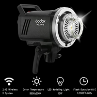 EU Studio Flash Light 300Ws Strobe Light GN58 0.1-1.8S Recycle Time 5800±200K 2.4G Wireless X System with 10W LED Modeling Lamp
