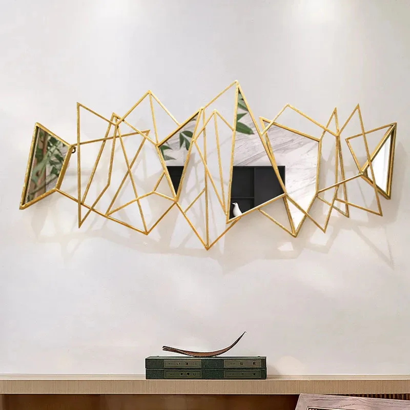 Abstract 3d Lines Iron Frame Hotel Library Interior Decoration Simple Metal Wall Art Home Wall Decor