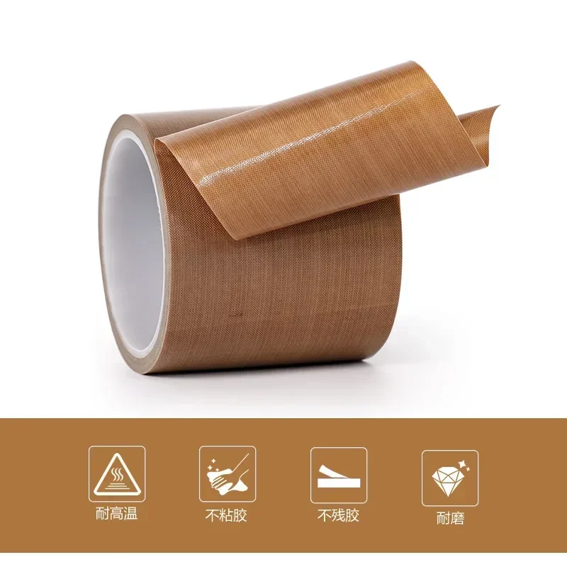 10M/Roll Fabric Tape PTFE Tape for Vacuum Sealer Machine, Hand Impulse Sealers Insulation PTFE Coated Fiberglass Adhesive