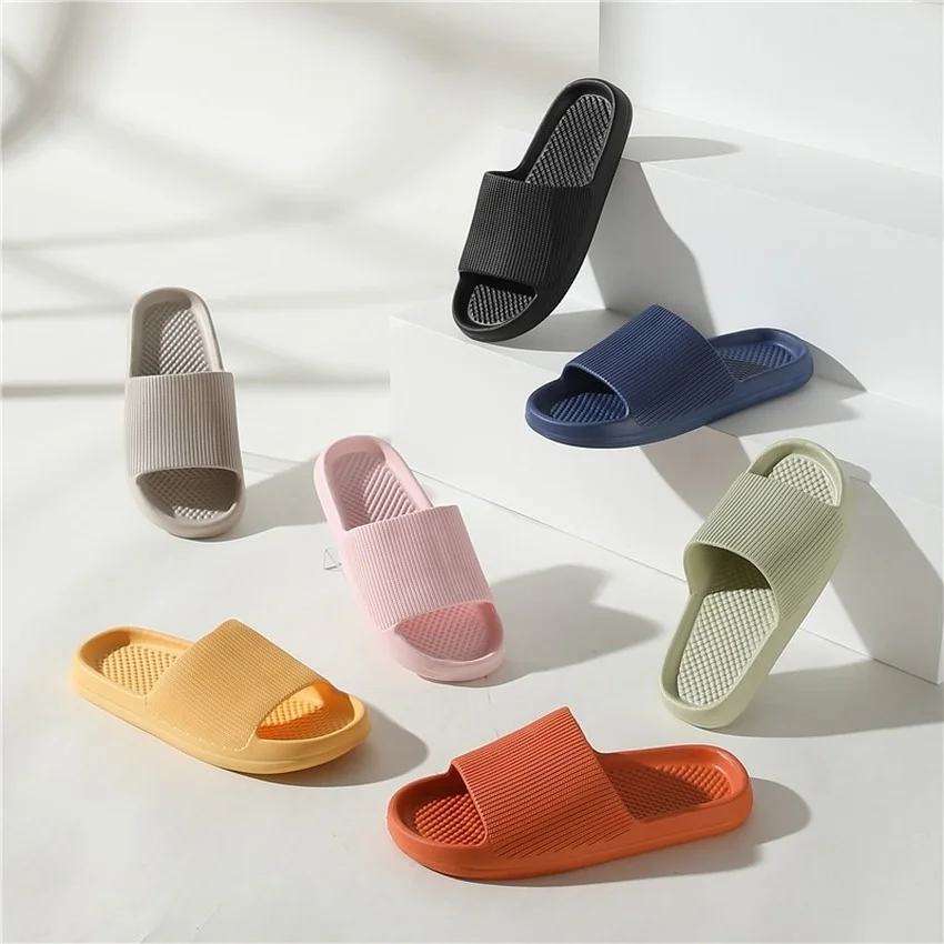 Women Home Slippers Cloud Platform Flip Flops Summer Beach Slides Indoor Non Slip Sandals Men Male Ladies House Flat Shoe Female