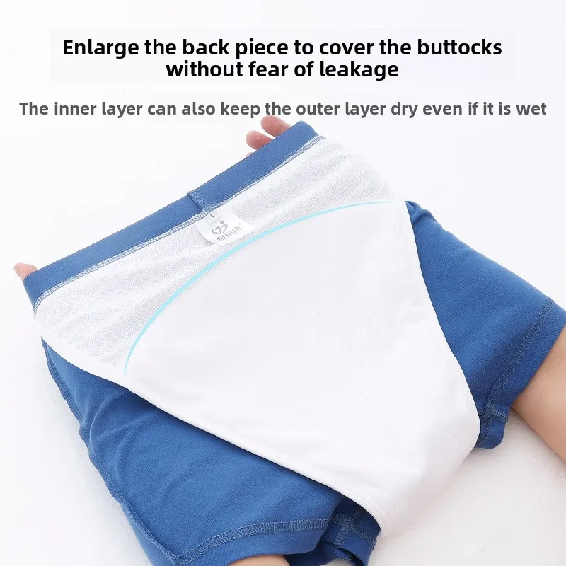 Incontinence Care Panties Men Leakage Protect High Waist Boxer Regular Absorbency Reusable Washable Urinary Incontinence Briefs