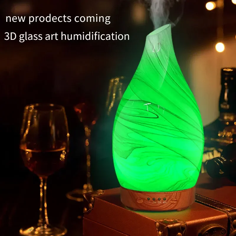 

3D Glass Marble Design, Air Humidifier, Essential Oil Aromatherapy Diffuser,Hydrotherapy, Home se diffuseur d’huile essentielles