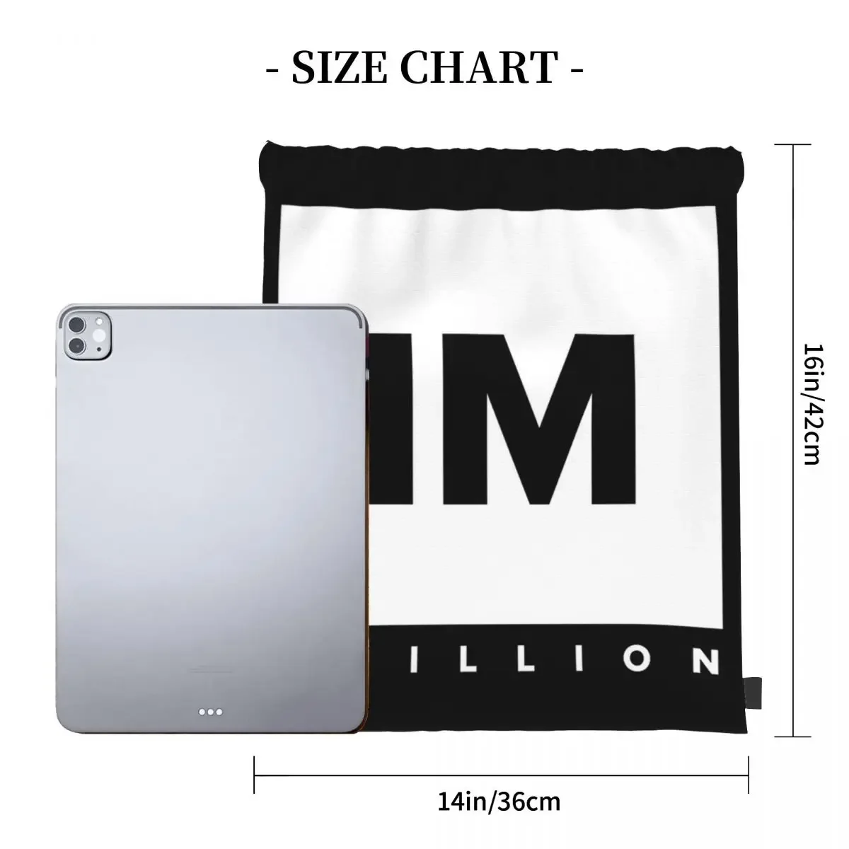 1 MILLION Dance Studio Logo Backpacks Drawstring Bags Drawstring Bundle Pocket Sports Bag Book Bags For Travel School