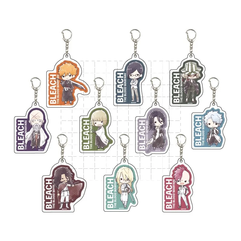 Anime Byakuya Kuchiki Shinji Hirako Toushirou Hitsugaya Keychain Doll Acrylic Keyring Pendant for Gift