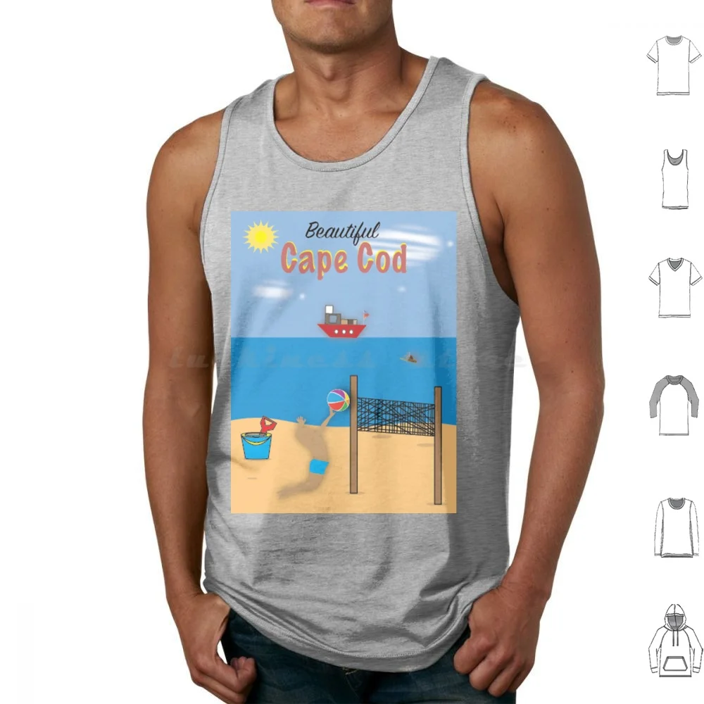 Cape Beach Tank Tops Print Cotton Cape Beautiful Beach Life Beach Life Sports Scenery Massachusetts Island Sand Summer