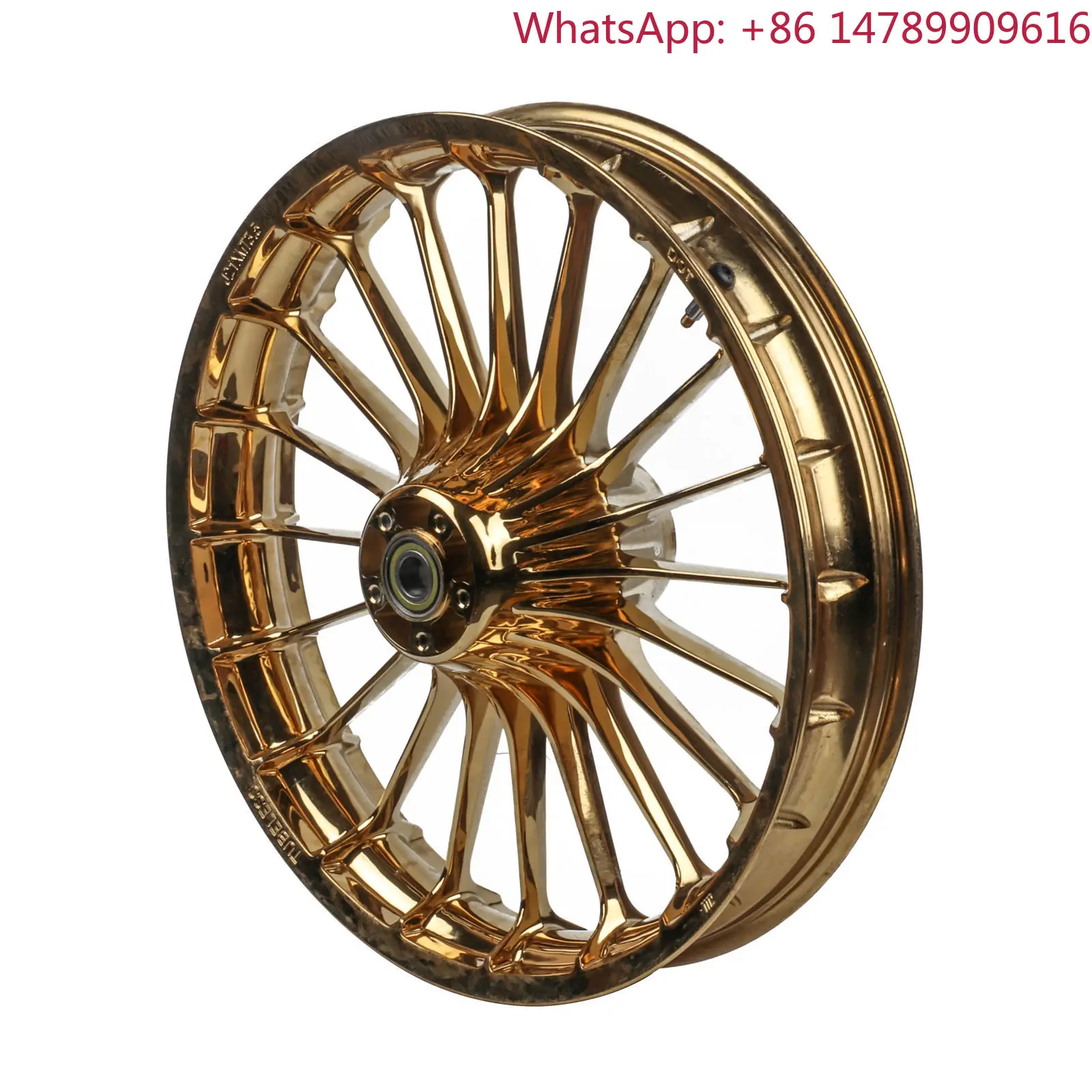 Customizablewheel Sizes.Chrome Gold Aluminum Fat Spokes 18/21/23 Inch Motorcycle Wheels Rims For 18-later Harley Softail Fatboy