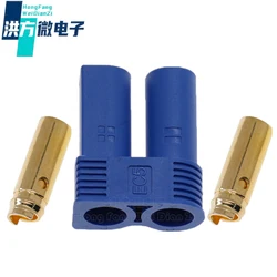 5PCS original,  EC5, aeromodelling banana plug, cable, welding, 40A, blue, Male terminal, female housing, UL94VO，PA。EC5-F