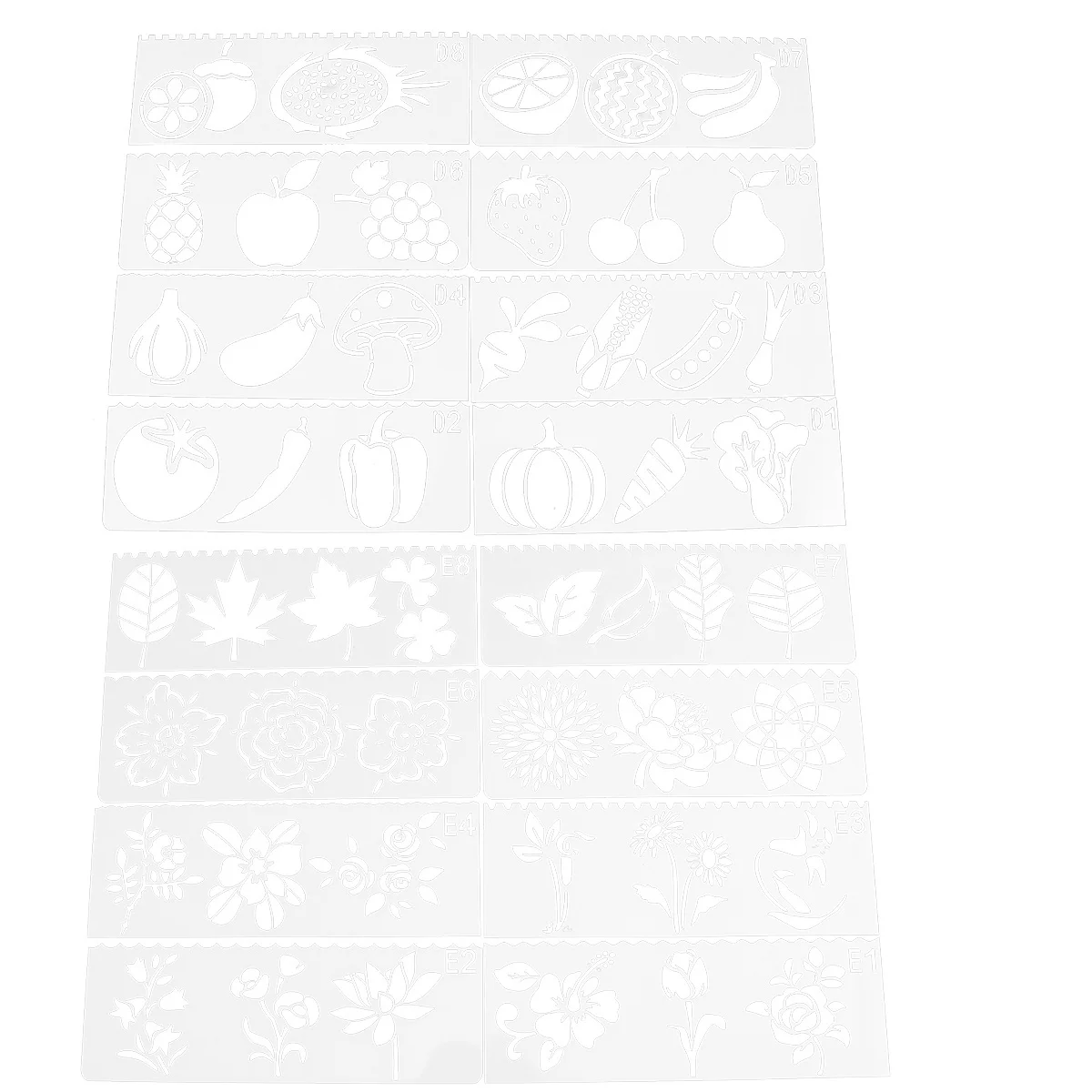 

32Pcs Plastic Painting Templates DIY Vegetable Fruit Hollow Stencils Drawing Boards for Educational Painting