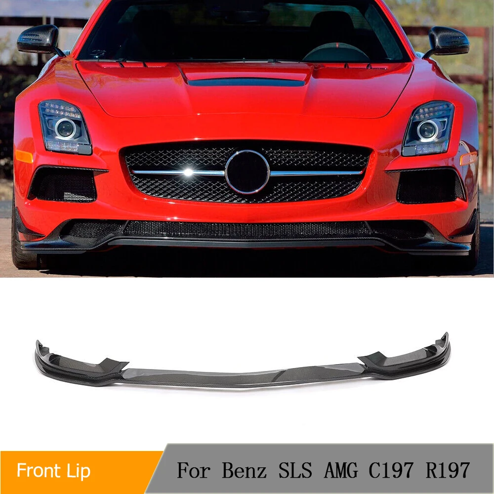 

Carbon Fiber Car Front Bumper Lip Spoiler for Mercedes-Benz SLS Class SLS63 AMG C197 R197 2010-2013 Front Lip Chin Splitter