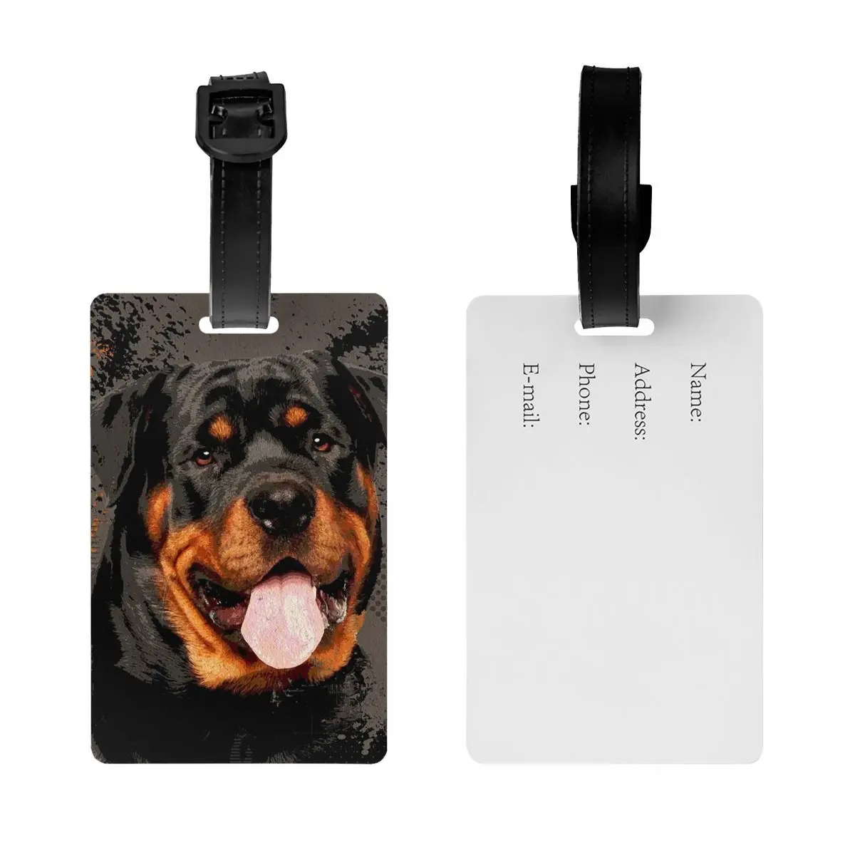 Rottweiler - Metzgerhund علامات الأمتعة الفنية الرقمية حقيبة سفر موضة الأمتعة الصعود علامة التسمية حامل معرف اسم العنوان