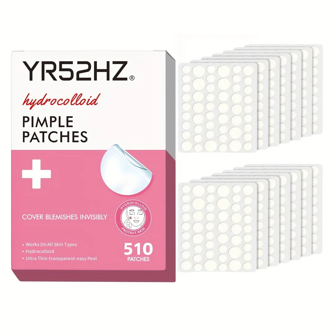 51pcs Skin-Calming Acne Patches - Hydrocolloid Technology Gently Heals Blemishes, invisibleProtection.