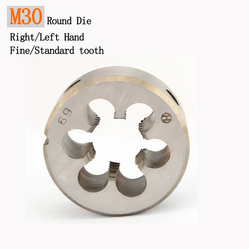 Round Morrer Direita Mão Esquerda Rosca Métrica Morrer Ferramenta para o Metal Trabalhando 30 mm Fino Padrão Dente M30x3.5 M30x1 M30x1.5 M30x2m30x3 M30