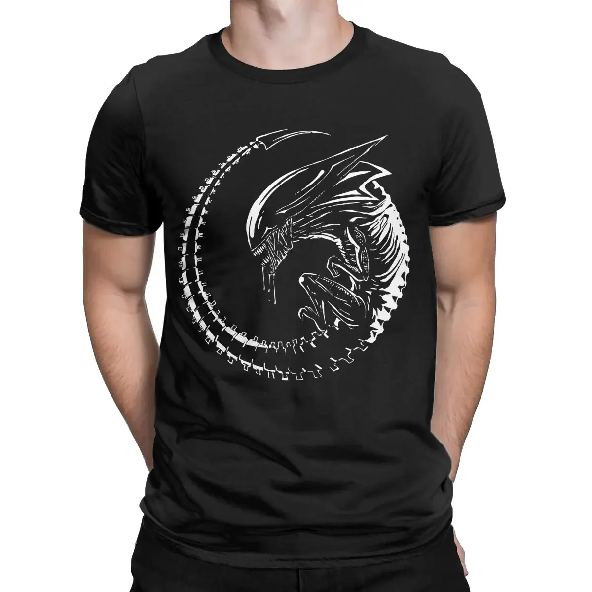 Tees Short Sleeve 100% Cotton Adult Tops Xenomorph From The Famous Movie Alien Weyland Yutani Corporation for Men T Shirt 2024