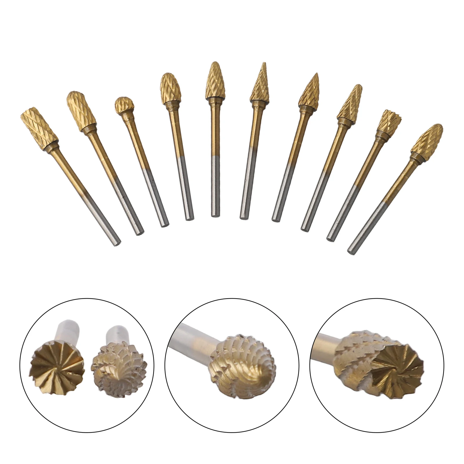 Electric Grinding Tools 3mm Shank Milling Cutter 10 Pcs Set For Electric Rotary Tool For Iron And Alloy Steel NO