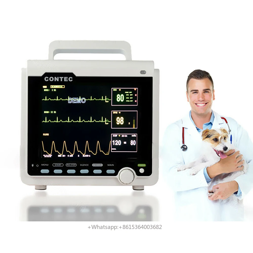Monitor de Signos Vitales Veterinarios YLL-Medical, Monitor de Anestesia Veterinaria Multiparamétrico Etco2, Monitor de Signos Vitales Veterinarios con Co2