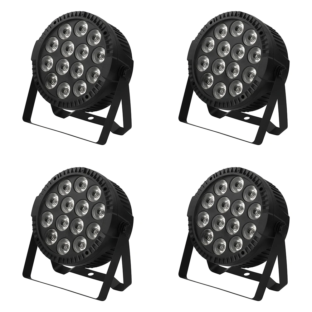 U'King 4PCS 14LED Par Light 4in1 RGBW Effect Stage Light DMX512 4/8CH Voice Control Automatic Mode Party Light for Bar KTV Disco