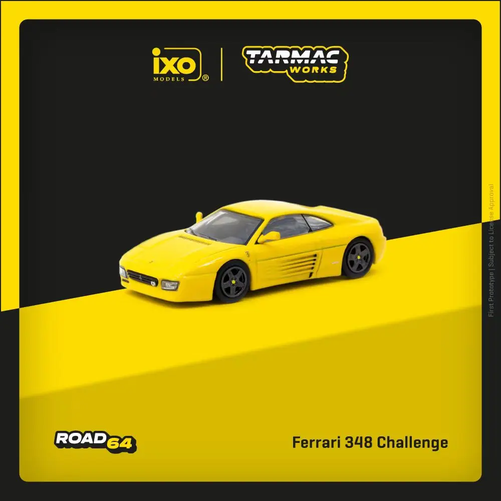 

TW In Stock 1:64 Ferrari 348 Challenge Yellow Diecast Car Model Collection Toys Tarmac Works