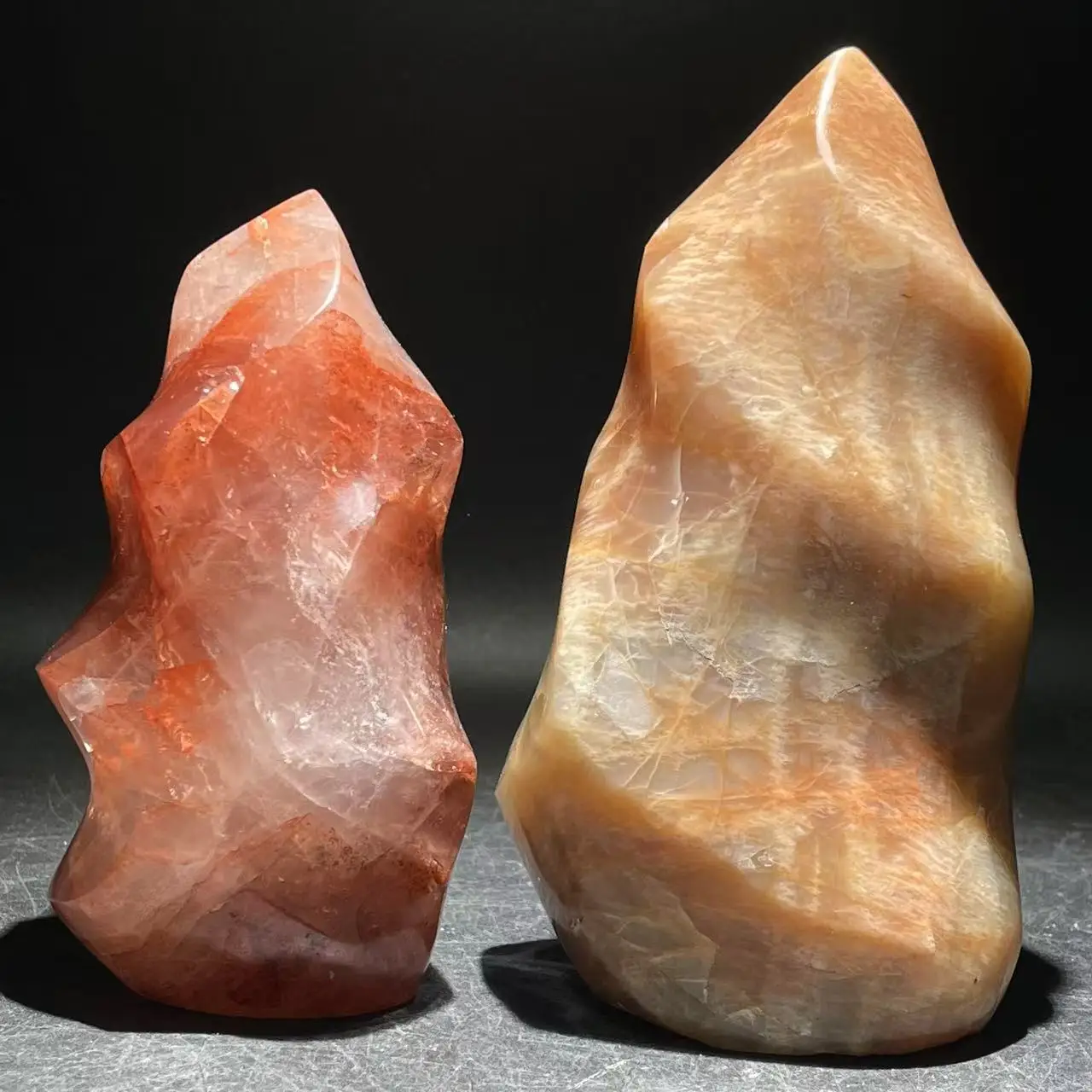 New 100% natural fire quartz, tower, Groot  sunstone, moonstone, torch home decoration ornaments from Madagascar