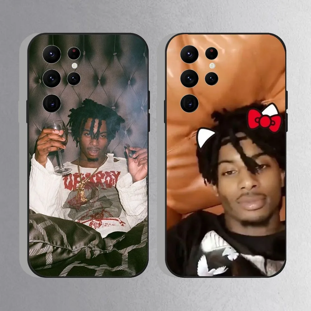 

P-Playboy Carti I Am Music Phone Case For Samsung S25,S24 Ultra,S20,S30 plus,S22 plus,S23,S30 Ultra 5G Silicone Black Shell
