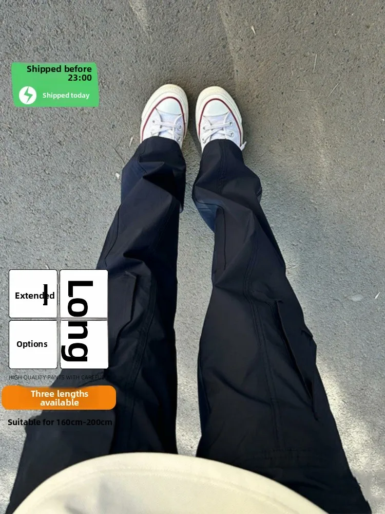 

Qui Dry Work Trousers Men's Extended Version High Waist Straight Leg Casual Pants Faionable And Haome Autumn Street Sle