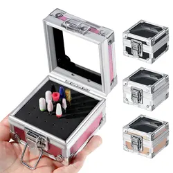 1pc Professional Nail Drill Bit Holder with 25 Holes - Aluminum Display Storage Box Container for Acrylic Nail Art Tools