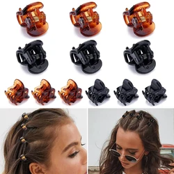 10Pcs Plastic Mini Hair Claw Clips for Women 1.0 1.5cm Black Brown Transparent Hairpin Clamp Headwear Hair Styling Accessories