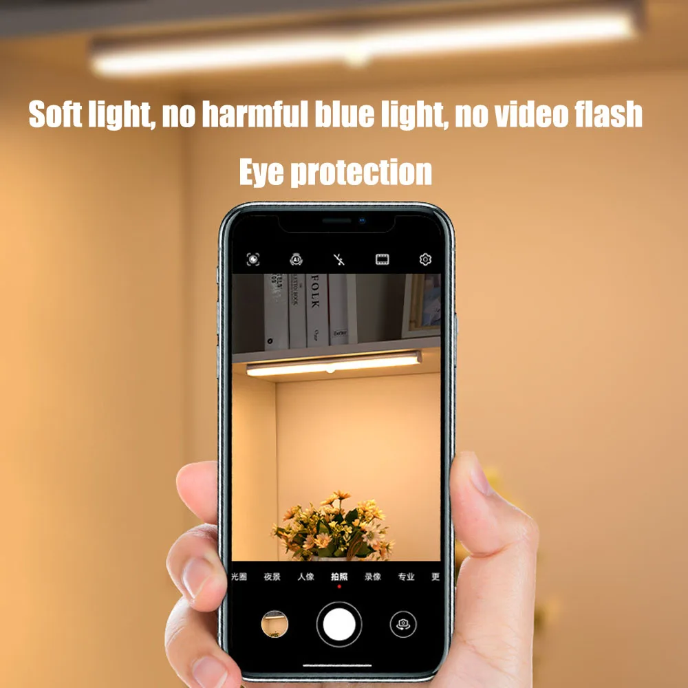 Night Light Motion Sensor Led USB Rechargeable Motion Detector Cabinet Lights 3 Colors In One Lamp Bedroom Kitchen Decor