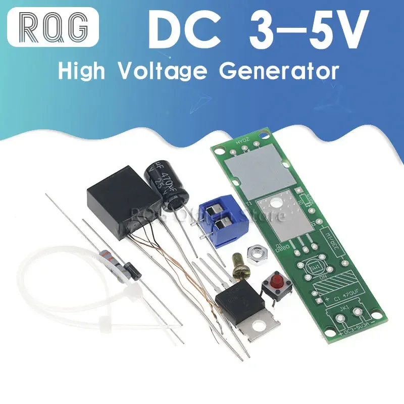 DC3-5V DIY Kit High Voltage Generator Arc Igniter Lighter Kit for DIY Electronic Production Suite