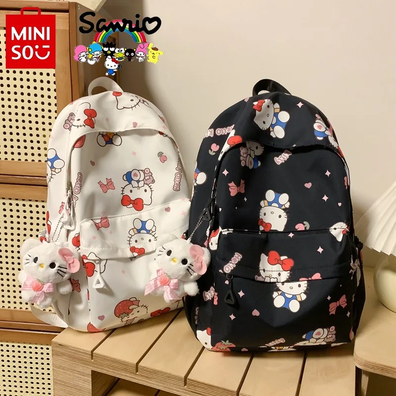 Mininstants-Sac à dos Hello Kitty pour femme, sac à dos étudiant de haute qualité, sac à dos de rangement de grande capacité, sac à dos de dessin animé à la mode, nouveau