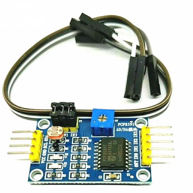 PCF8591 AD/DA Conversion Analog-to-digital/Digital-to-analog  Multi-channel  Acquisition to Send 4 DuPont Lines