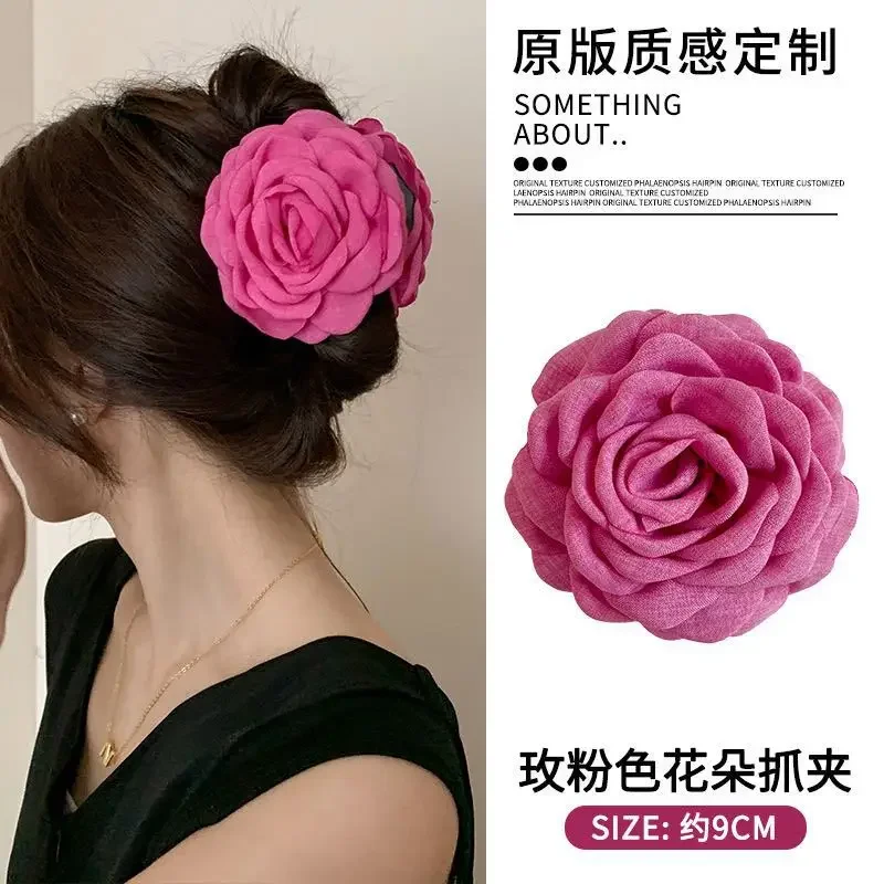 Women Double-sided Three-dimensional Rose Claw Clip Fashionable Back Hair Clips New Sweet Girl Hair Clip Accessories Заколки