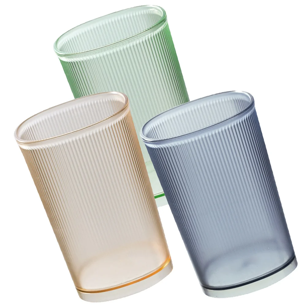 

3Pcs Travel Toothbrush Cup Set Easy Finish Design Stackable Bathroom Supplies 500Ml Capacity Toothpaste Cups