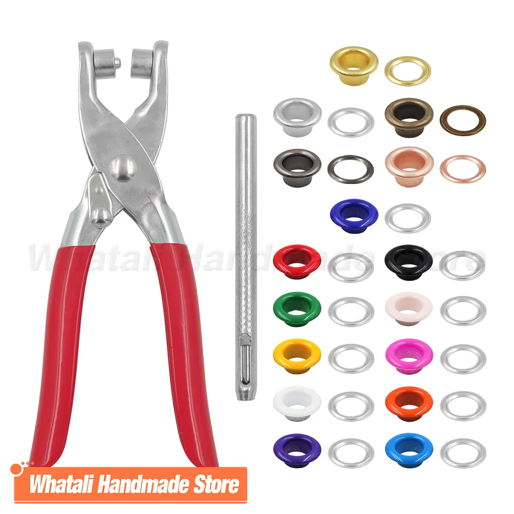 

200 Sets Metal Eyelet Grommet Eyelet With Install Plier Set Eyelets Grommet Tool For DIY Leathercraft Shoes Belt Cap Bag Clothes