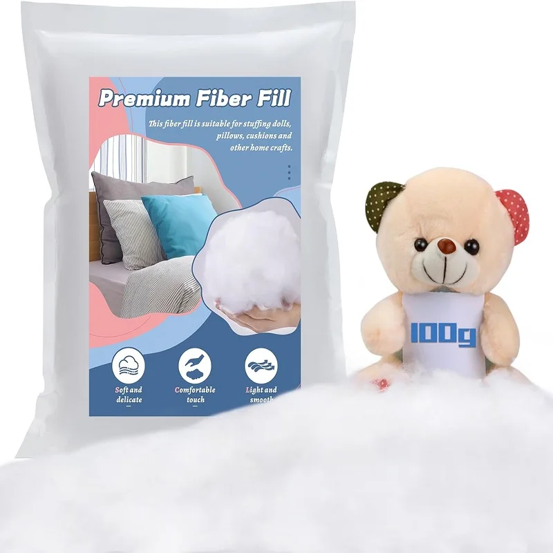 100g/3.5oz Polyester Stuffing Fiberfill for Small Stuffed Animals Crochet Fiber Fill Poly Filling Stuffing for  Home Craft DIY