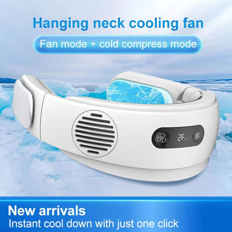 Hanging Neck Fan Mobile Air Conditioner Cooler USB Rechargeable Wearable Foldable Bladeless Travel Camping For Home Outdoor