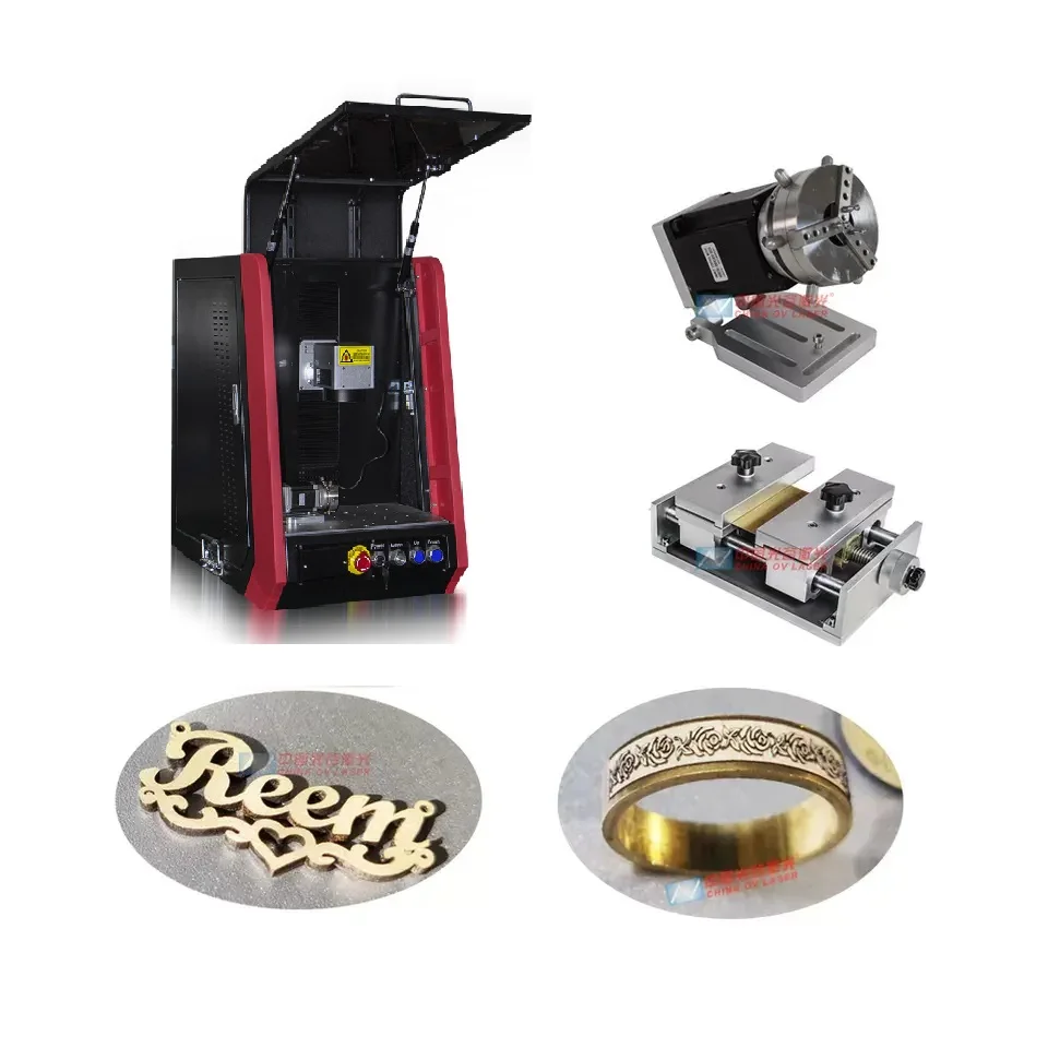 Enclosed Gold Silver Jewelry Laser Engraving Machine Jewelry Laser Engraver Fiber Laser Machine 30W 50W 60W 100W Mopa