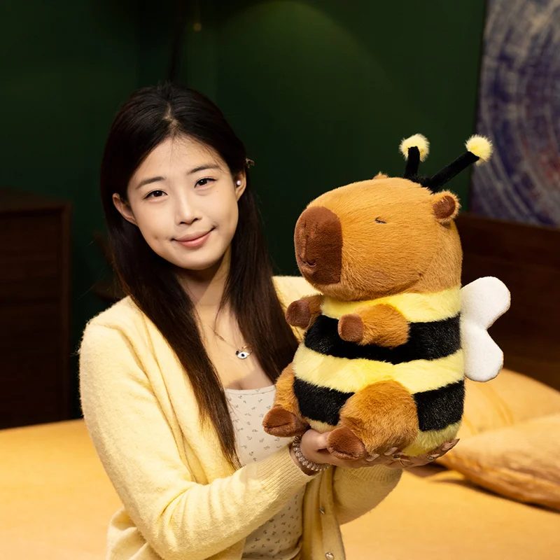 Schattige Bee Capybara Knuffel Creatief Plezier Capybara Cosplay Bee Pluche Pop Zacht Knuffeldier Speelgoed Verjaardagscadeau Lente Cadeau