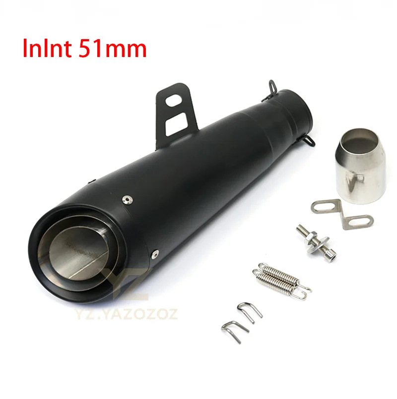 51 мм мотоциклетный глушитель Gp, гоночный спортивный велосипед для грязи, черный трехслойный с ушками для Suzuki Yamaha Mt125 R6 R1 51 мм мотоциклетный глушитель Gp, гоночный спортивный велосипед для грязи, черный трехслойный с ушками для Suzuki Yamaha Mt125 R6 R1