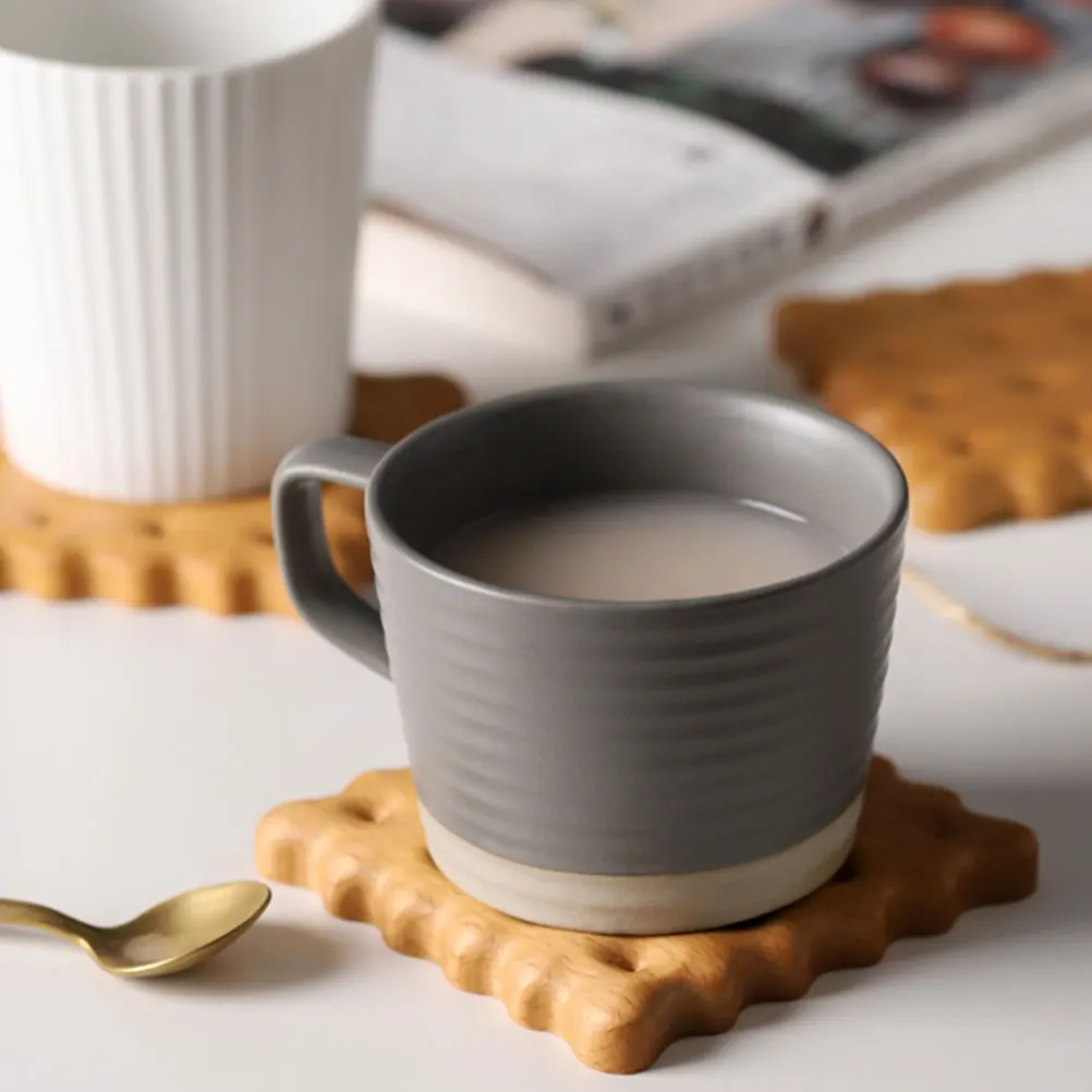 

3pcs Wood Coaster Cookie Shape Cup Pad Table Mats Home Decor Drink Saucer Cup Coasters Kitchen Tea House Restaurant