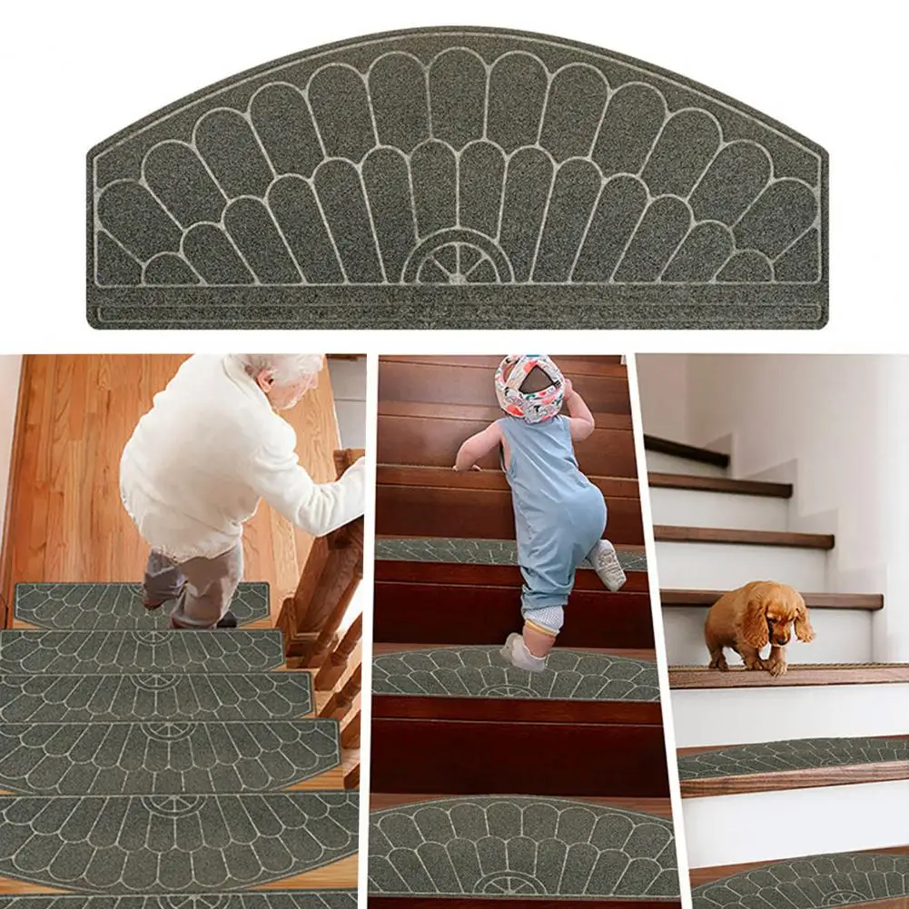 Stair Decoration Accessory Stair Tread Pad Soft Self-adhesive Stair Treads for Wooden Stairs Safety Grip Strip Carpet Covers