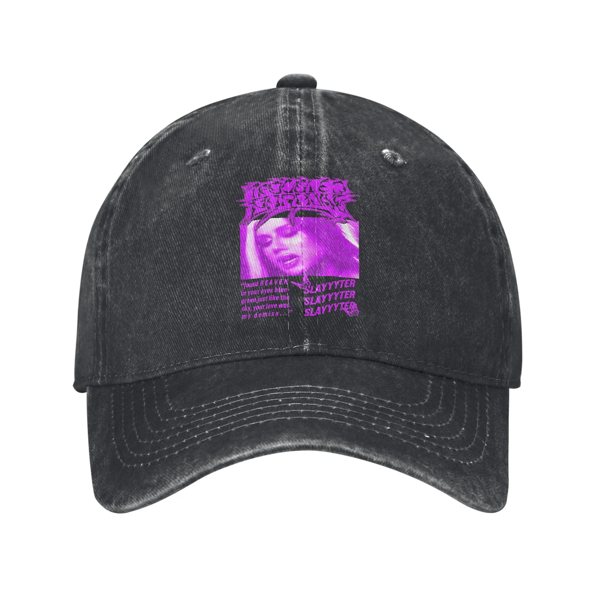 Slayyyter Troubled Paradise Single Unisex Baseball Cap  Distressed Denim Washed Caps Hat Casual Unstructured Soft Snapback Hat