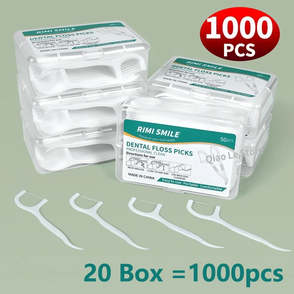 1-20Box Portable Disposable White Dental Floss Plastic Toothpick High-tension Dental Floss Stick Dental Floss Box ﻿Oral Care